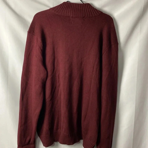 POLO BY RALPH LAUREN MENS SIZE LARGE 100% COTTON 3/4 ZIP SWEATER WINE COLOR EUC - Picture 13 of 14